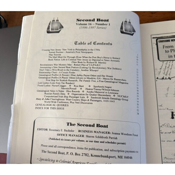 The Second Boat Genealogy Journal Volume 16 Numbers 1-6 1995-1996 Series - Picture 4 of 4